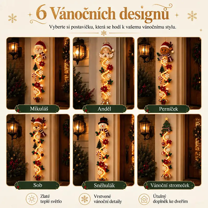 |🎄🎅 Svítící vánoční dekorace MerryCascade™ | 6 svátečních motivů ✨