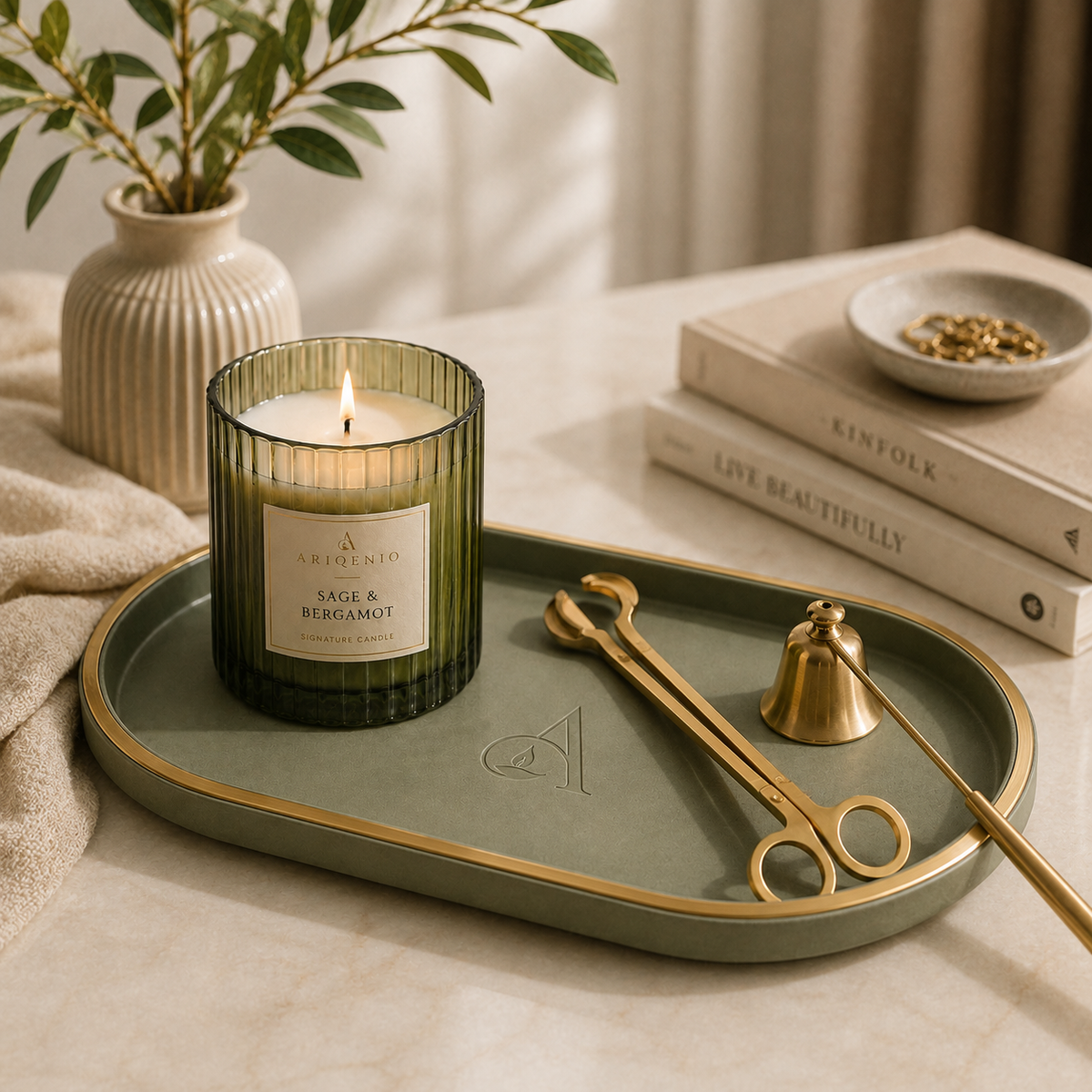 Ariqenio Candle Care Tray lifestyle image