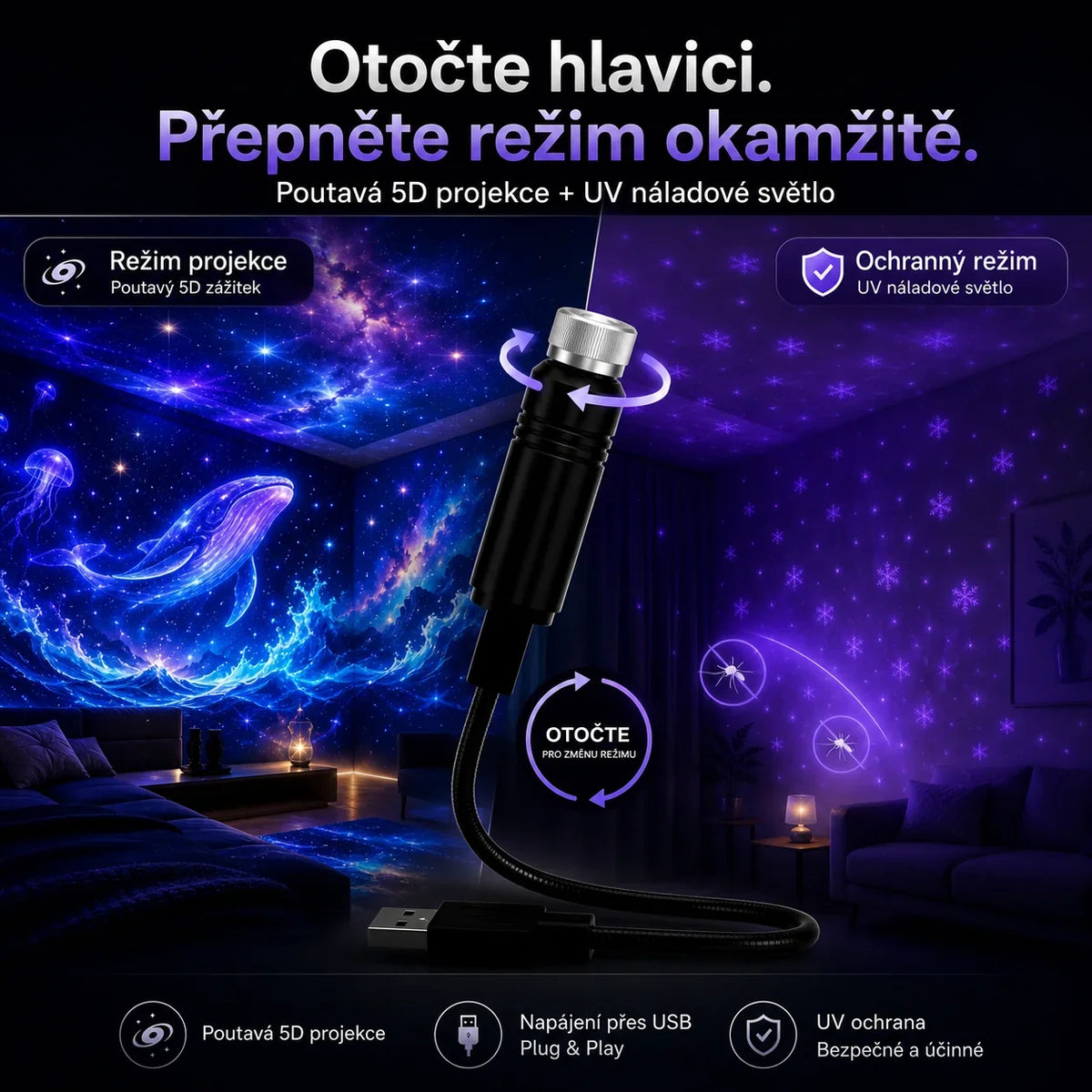 Topacme® Projektor nočního světla